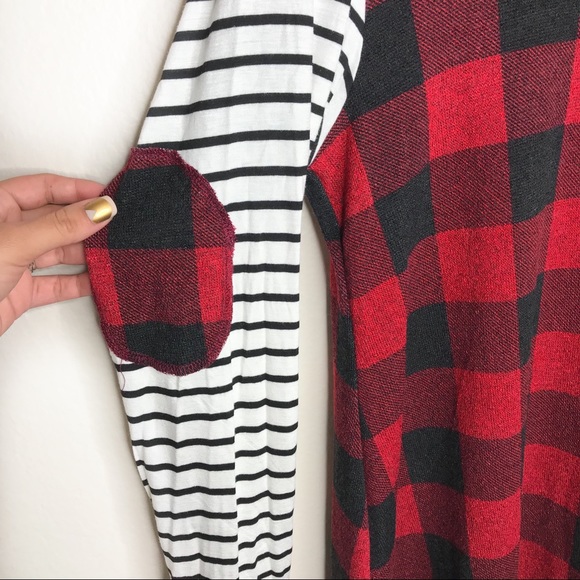LAST ONE SIZE M❗️Buffalo plaid sweater elbow patch - Picture 4 of 8